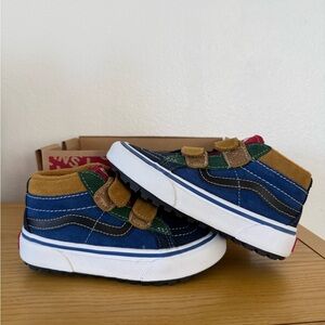 Vans Sk8- Mid Reissu Kids Green/ Brown Velcro Sneakers MTE SIZE 10.5